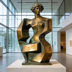 Escultura Moderna Abstracta de Figura Femenina en Bronce, Estilo Cubista, Estatua Artística para Decoración de Jardín y Hotel - Product Image 3
