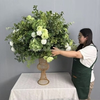 Boule de fleurs classique en soie vert émeraude de 75 cm de haute qualité pour mariage, centres de table et décorations romantiques pour événements (vente en gros)