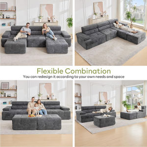 Sofá Cuadrado de Terciopelo Marrón Claro de Alta Gama para Cafetería, Paquete de Compresión para Empresas en Crecimiento, Muestras Gratuitas para Negocios, Tapizado para Villas - Product Image 5