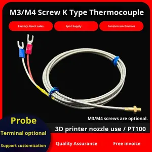 مسبار حراري نحاسي من نوع K مع برغي M3/M4 للحام، فوهة طابعة ثلاثية الأبعاد، مستشعر حرارة مقاوم Pt100 بدقة 0.1 - Product Image 3