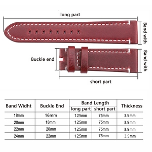 EASILIFE OEM sostituzione su misura Full Grain vera <span class=keywords><strong>pelle</strong></span> cinturini per orologi da uomo in <span class=keywords><strong>pelle</strong></span> 20mm 22mm 24mm - Product Image 5