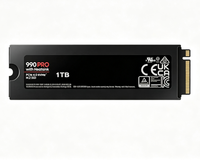 قرص صلب داخلي أصلي جديد من نوع SSD 990 PRO مع مبدد حراري، سعات 1 تيرابايت و2 تيرابايت و4 تيرابايت، PCIe 4.0 NVMe M.2 (2280)