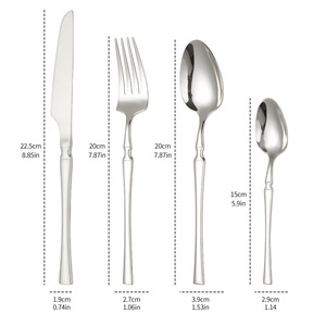 Tây bít tết thiết lập dao kéo thép không gỉ <span class=keywords><strong>Flatware</strong></span> với vàng và bạc cho đám cưới và các sự kiện - Product Image 4