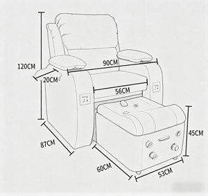 เก้าอี้นวดเท้าสำหรับร้านทำเล็บ - เก้าอี้นวดเท้าไฟฟ้าสำหรับร้านทำเล็บโดยเฉพาะ - โซฟาแช่เท้าสำหรับทำทรีทเมนต์เสริมความงามและต่อขนตา - Product Image 4