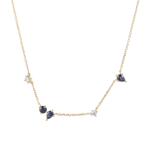 <b>CANNER</b> 2023 Trend 18k S925 Silver Simple 5 Round Drop Shape Zircon Mixed Size Zircon Necklace Jewelry for Girls - Product Image 3