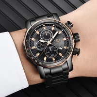 Montres pour hommes LIGE 9902 2022, nouvelle montre chronographe sport, marque haut de gamme, entièrement en acier, quartz, étanche, grand cadran
