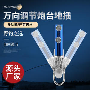 Soporte para caña de pescar, torreta montada en el suelo, giratoria, plegable, de aleación de aluminio, para uso en exteriores - Product Image 4