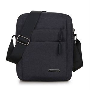Échantillon gratuit : sac bandoulière homme en nylon noir, fin, petit, personnalisé, de luxe, avec logo. - Product Image 1