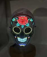 Masque LED Jour des Morts pour Adultes, Masques Lumineux pour le Visage, Costume de Fête d'Halloween pour Femmes et Hommes G25-527