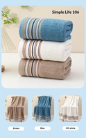 Ensemble de serviettes de bain pour adultes en coton épais et absorbant Longren, jacquard uni, pour la maison, l'hôtel, la plage, boîte cadeau personnalisable