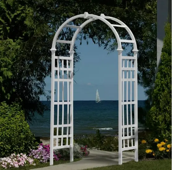 Fentech New design bianco in vinile pergolato giardino, matrimonio giardino pergolato