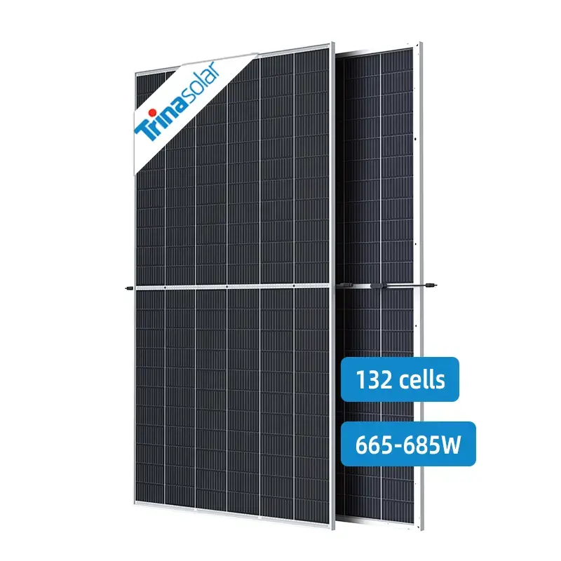 Trina vertex N modul kaca ganda bifacial TSM-NEG21C.20 panel surya tipe-n Topcon 670w 675w 680wp 690w 695 watt dari Cina