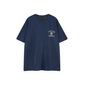 Camiseta de manga corta de algodón puro con insignia de marca de moda para hombre y mujer, estilo urbano, holgada y casual - Product Image 2