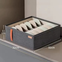 Boîtes et bacs de rangement pour armoire Oxford rétro gris à 20 compartiments, système de placard pliable à un niveau, organisateurs pour vêtements, sous-vêtements