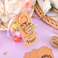 Porte-clés en forme de diamant doré pour la décoration de fête, souvenirs de mariage, porte-clés pour la fête nuptiale, cadeau de remerciement de mariage