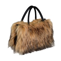 Sac à bandoulière tendance haut de gamme en fausse fourrure pelucheuse pour femme, collection Automne/Hiver 2025, avec deux sangles en toile