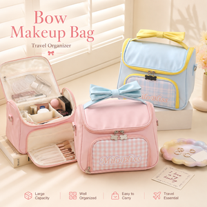 Organizador <span class=keywords><strong>de</strong></span> <span class=keywords><strong>Maquillaje</strong></span> <span class=keywords><strong>de</strong></span> Viaje con Gran Capacidad, Compartimentos con Cierre, Portátil, con Logotipo Personalizado, Bolsa <span class=keywords><strong>de</strong></span> Cosméticos - Product Image 1