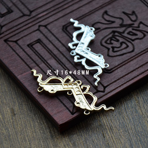 Palace Lantern Pattern Hairpin 16*48MM Gold Silver Plated Copper Antique Style Jewelry <b>Accessory</b> For <b>Wedding</b> DIY Crown - Product Image 1