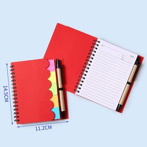 สมุดโน้ตคราฟท์แบบสันห่วงขนาด A6 พร้อมชุดกระดาษโน้ตแบบมีกาวในตัว สมุดบันทึกการประชุมแบบมีเส้นบรรทัด พิมพ์โลโก้เพื่อการส่งเสริมธุรกิจ - Product Image 4