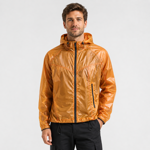 Mens Thermochromic Jacket Lightweight Hooded <b>Full</b> Zip Polyester Outdoor Windbreaker OEKO TEX Certified - Product Image 1