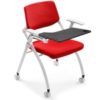 Chaise de formation ergonomique mobile avec tablette d'écriture rabattable, siège rembourré moderne certifié BIFMA pour l'école, la salle de classe et les conférences