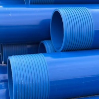 Tuyau de puits en PVC flexible bleu résistant à la corrosion, de 110 mm, 125 mm, 140 mm, 160 mm, pour le forage de puits profonds