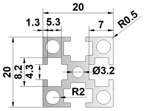 2020 3030 4040 5050 T Section de profilé en aluminium d'extrusion de fente 2020T profil en aluminium à fente en v - Product Image 5