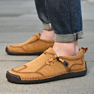 Mocassins pour hommes en PU à bout rond, à enfiler, semelle en caoutchouc, doublure en peluche, motif uni, toutes saisons, tendance mode - Product Image 2