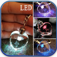 Porte-clés cristal Laser 3d personnalisé, avec lumière LED, artisanat, nouveau