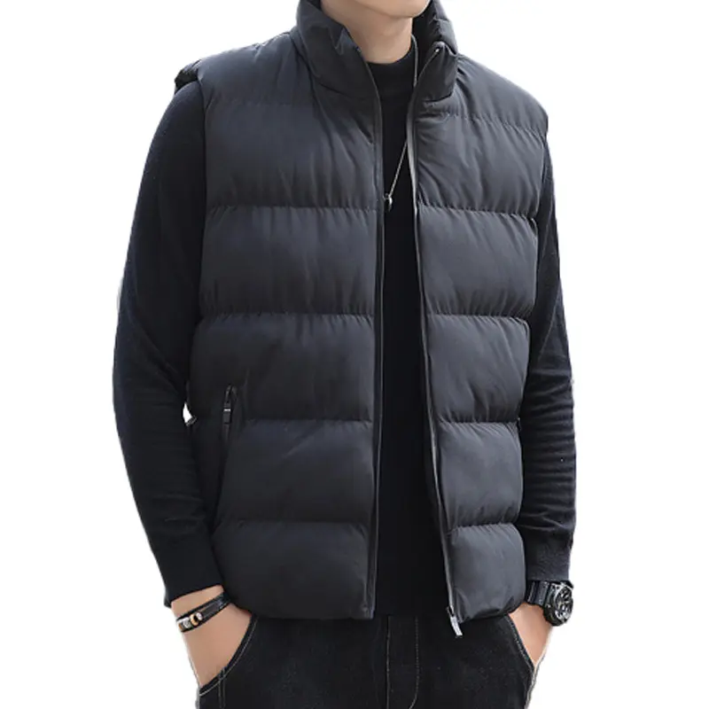 OEM Cheap Winter Windbreaker Outerwear Quilted Down Sleeveless Padded Puffer Vest Plus Size Men