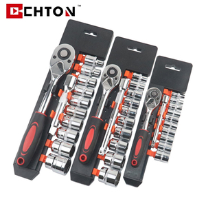 12 Pcs Universal Steel Ratchet Function Adjustable Wrench Socket Tool Set With Plastic Frame