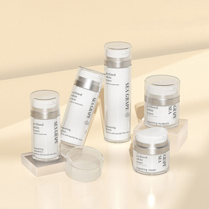 New Custom Large Capacity Vacuum Set 50g Electroplated Bright Silver <b>Squeeze</b> Jar 80-120ml Refillable Lotion <b>Bottle</b> - Product Image 2