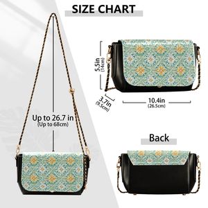 High Quality PU Leather Vintage Daisy <b>Print</b> Flap Crossbody Shoulder Bag Women - Product Image 2