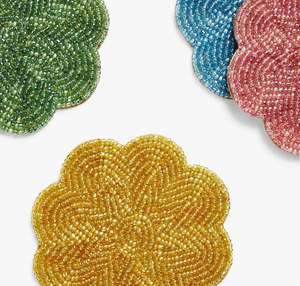 Boho Style Handmade Beaded Coasters Set Unique Design Heat Resistant Non-Scratch <b>Table</b> <b>Protection</b> for Coffee Tea and Party Use - Product Image 4