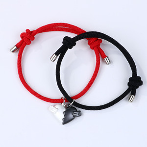 Go Party Set gelang <span class=keywords><strong>Magnet</strong></span> untuk pasangan, gelang tali teman modis 2 buah <span class=keywords><strong>Magnet</strong></span> untuk Hari Valentine dan pacar laki-laki - Product Image 2