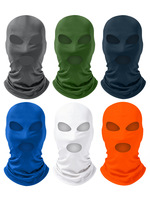 Cagoule unisexe intégrale anti-UV à séchage rapide, couleur unie, ajustable, trois trous, en soie glacée – Grande Vente