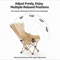 Chaise de jardin pliable portable et confortable à dossier haut réglable en quatre positions, en acier carbone et tissu Oxford, moderne, pour extérieur, plage et parc
