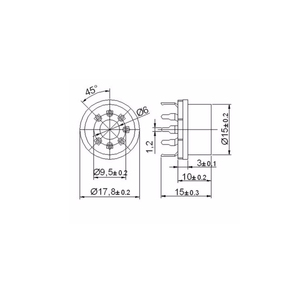 Mq serisi özel sensör soketi 6-Pin 7-Pin taban modelleri Mq-<span class=keywords><strong>2</strong></span>/Mq-<span class=keywords><strong>3</strong></span>/Mq-4/Mq-5/Mq-9/135 - Product Image 5