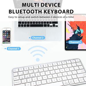 Portable Ergonomic 78-Keys Aluminum Alloy Wireless 2.4Ghz Mini White Bluetooth Keyboard for <b>PC</b> Laptop Desktop <b>Tablet</b> - Product Image 2