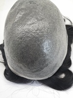 XF Thin Skin 0,08-0,1mm Peluca para hombre Anudada Prótesis de cabello humano indio para hombres Tupé