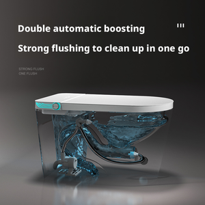 आधुनिक स्वचालित लक्जरी सोना बुद्धिमान एक टुकड़ा स्मार्ट शौचालय wc रिमोट कंट्रोल के साथ एस-ट्रैप फ्लोर माउंटेड बाउल आकार शामिल है। - Product Image 4