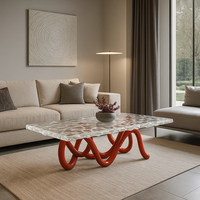 JingYue table élégante transparente personnalisée en résine de luxe meubles fabriqués à la main pour les espaces commerciaux hôtels salons