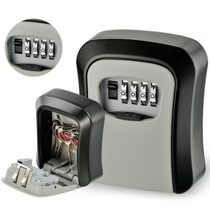Custom Indoor Aluminum Alloy Key Safe <b>Box</b> Combination <b>Lock</b> Black Durable Safety Storage - Product Image 2