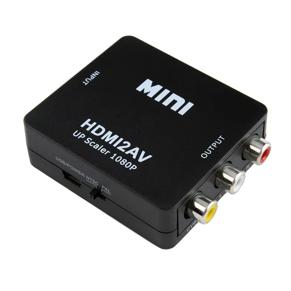 Adaptador de hdmi para av, conversor de áudio e vídeo de alta qualidade para rca, mini 1080p hdmi2av