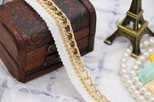 Deepeel LA056 2.3/3Cm DIY Aksesori Jahit Garmen Mode Dekorasi Rantai Emas Perak Anyaman Renda Tenun - Product Image 4