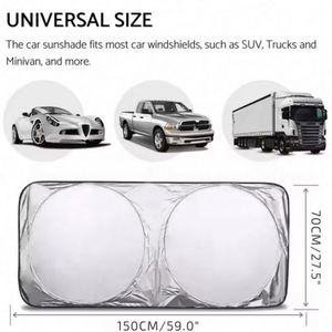 Best Printing Foldable Front Windshield Polyester Uv Pe Bubble Sun <b>Shades</b> Auto Cheap Double Circle Car Sunshade Logo - Product Image 4