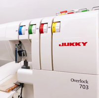 Machines à coudre surjeteuses JUKKY 703, mini portables, quatre fils, industrielles, pour vêtements, machine à coudre domestique, Maquina De Costura