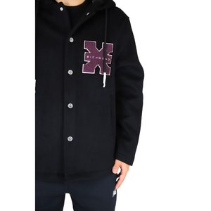 Uma24013PK giacca di pelle nera PU XS taglia rivestita Streetwear Puffer ricamato con cappuccio traspirante senza soluzione di continuità per la primavera Casual - Product Image 3