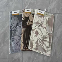 Tapis de bain carré moderne en polyester jacquard épais, antidérapant, avec support TPR, lavable en machine, couleurs personnalisées, gaufrage, pour la maison