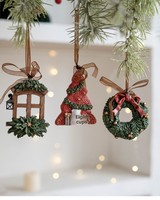 Nouveau produit, vente en gros d'usine, décorations de Noël vintage, ornements suspendus en résine 3D populaires en forme de poupée, à la mode